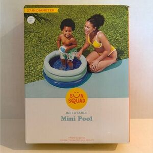Sun Squad Inflatable Mini Pool for Kids — Blue & Light Green